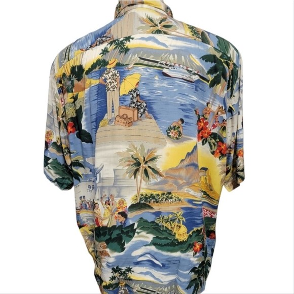 Rey Spooner Luau Hawaiian Short Sleeve Shirt Size XL Rayon tropical Cruisewear - Picture 3 of 12